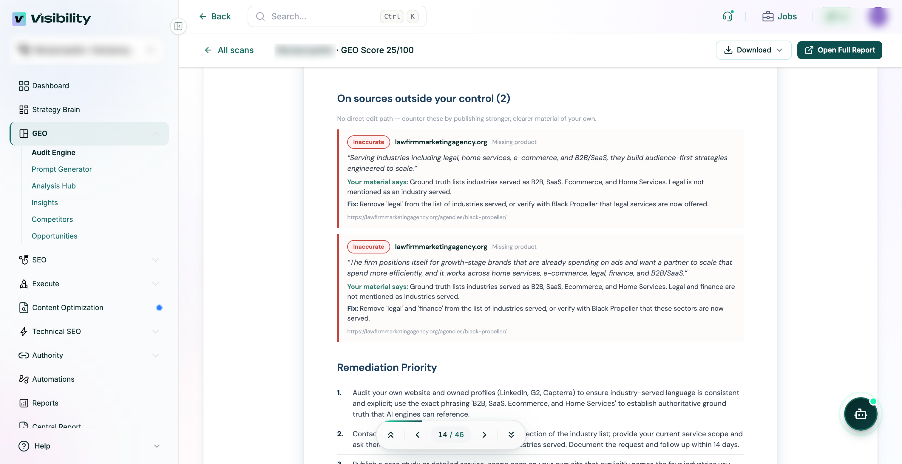 Pixis Visibility sentiment analysis
